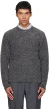 Coor Gray Hairy Alpaca-blend Crewneck Sweater In Gray