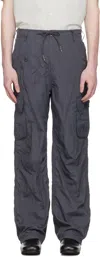 Coor Gray Multi-pocket Stitch Pointed Cargo Pants In Blue