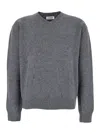 Coor Grey Sweater With V Neck And Ribbed Trims In Wool Man In Gray