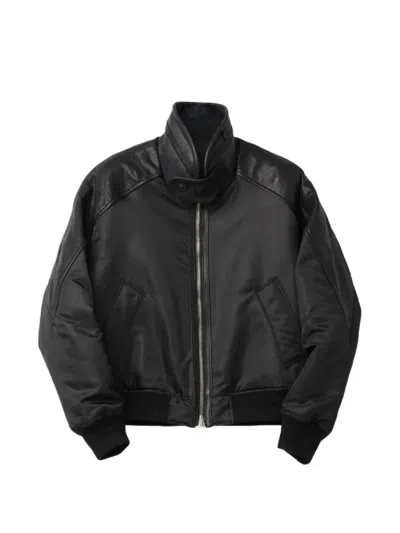Coor High-neck Shearling-panelled Bomber Jacket In Black