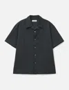 Coor Panel Line Camp Collar Half Shirt In Black