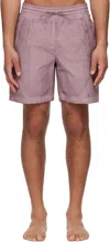 Coor Purple Lipstop Over Dying Curved Swim Shorts In Washed Purple
