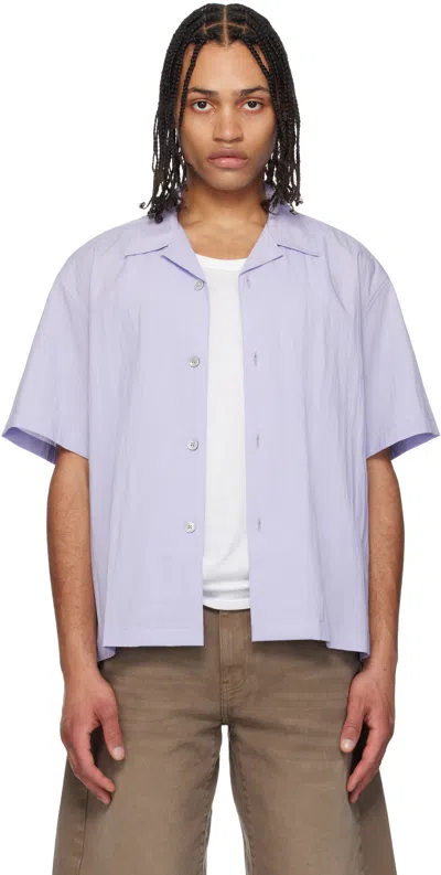 Coor Purple Natural Wrinkled Open Collar Shirt In Light Purple