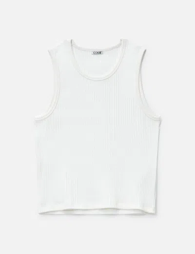 Coor Scoop-neck Ribbed Sleeveless In White