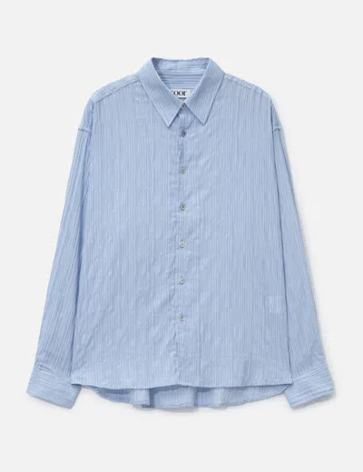 Coor Semi-overfit Wrinkle Stripe Shirt In Blue
