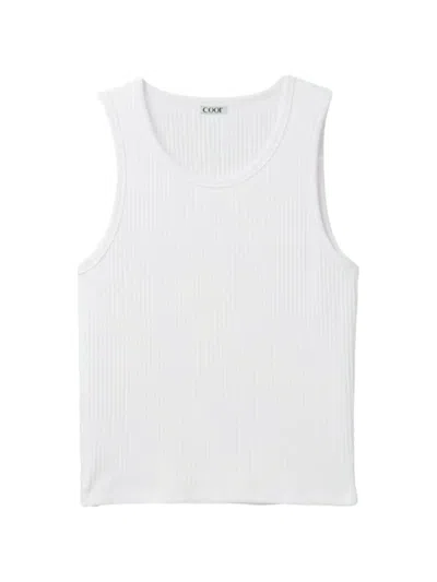 Coor Sleeveless Scoop-neck Tank Top In White