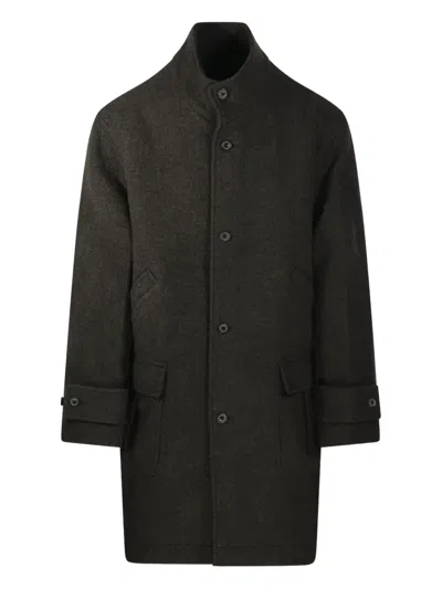 Coor Stand-collar Single-breasted Coat In Green