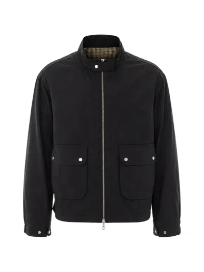 Coor Stand-collar Wax Jacket In Black
