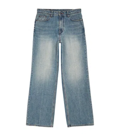 Coor Blue Straight Leg Pressed Denim Jeans