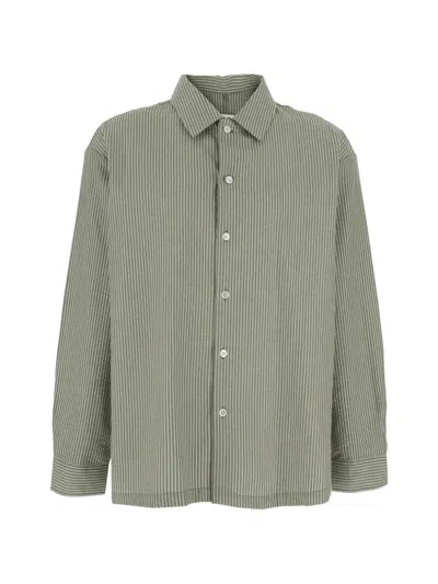Coor Striped Cotton Shirt In Gray
