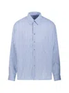 Coor Striped-pattern Buttoned Shirt In Blue