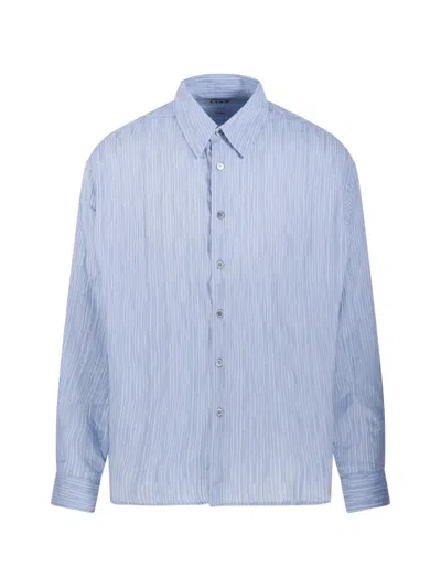 Coor Striped-pattern Buttoned Shirt In Blue