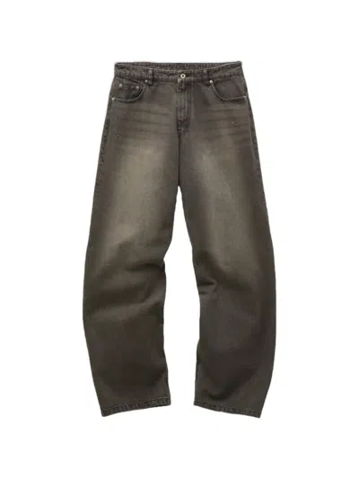 Coor Washed-effect Loose-leg Jeans In Brown