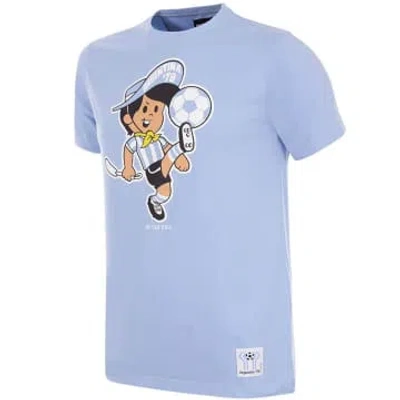 Copa Football Fifa Argentina 1978 World Cup Mascot T-shirt In Blue