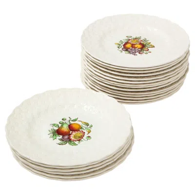 Pre-owned Copeland Spode Set Of 20 Alden Porcelain Plates By , Mid-century In Sand