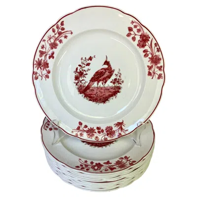 Pre-owned Copeland Spode Set Of Twelve Spode Red Bird Plates