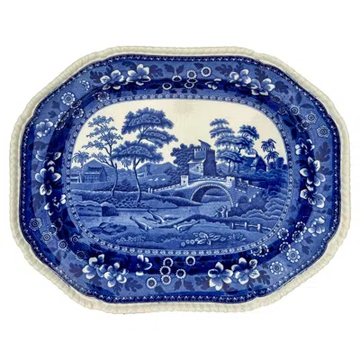 Pre-owned Copeland Spode Tower Blue Transferware Platter, 17 Inch, Dated March 1905