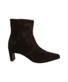Copenaghen Brown Suede Ankle Boots With Pointed Toe In Black
