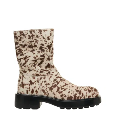 Copenaghen Copenhagen Ankle Boots With Unique Animal Print In White