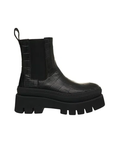 Copenaghen Copenhagen Suede Ankle Boots With Textured Upper In Black