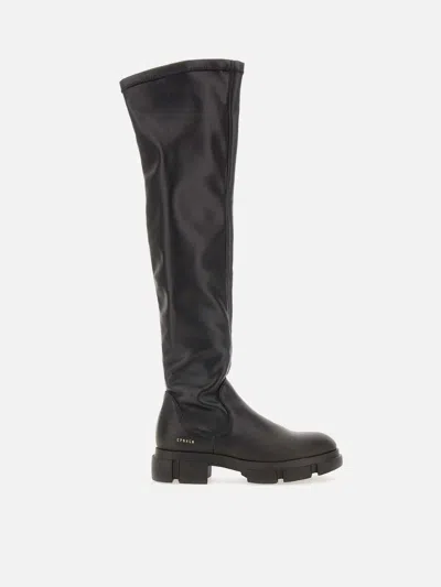 Copenhagen Stretch Over Knee Boot Black In Black