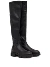Copenhagen Woman Boot Black Stretch Leather Slip-on Knee-high Boots In Black