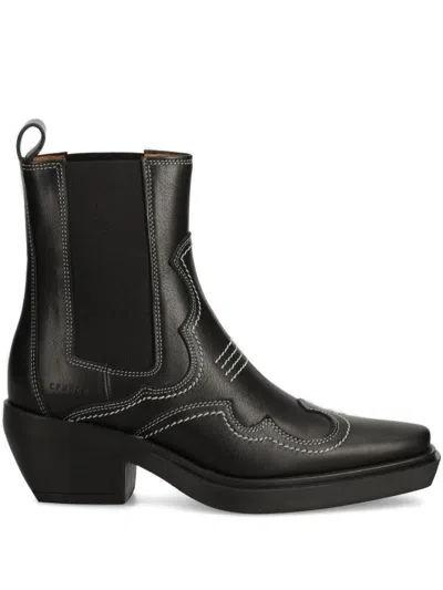 Copenhagen 60mm Western-detail Boots In Black