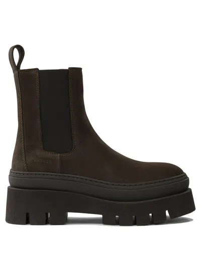 Copenhagen Chocolate Nubuck Croco Boot In Brown