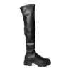 Copenhagen Woman Boot Black Stretch Leather Slip-on Knee-high Boots In Nero