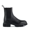 Copenhagen Black Smooth Leather Croco Boot In Black