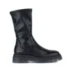Copenhagen Black Vegan Smooth And Stretchy Leather Bootsalie In Black