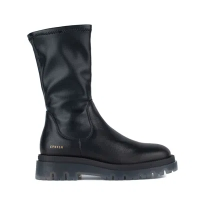 Copenhagen Black Vegan Smooth And Stretchy Leather Bootsalie