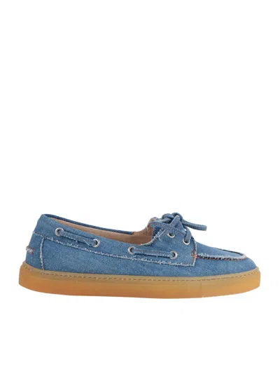 Copenhagen Blue Lace Up Denim Loafers