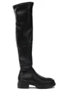Copenhagen Woman Boot Black Stretch Leather Slip-on Knee-high Boots In Black
