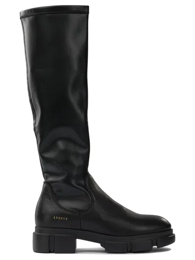 Copenhagen Knee-high Lug-sole Boots In Black
