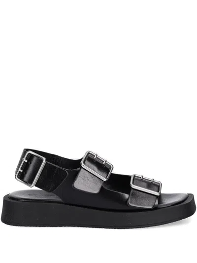 Copenhagen Buckle-detail Platform Sandals In Black