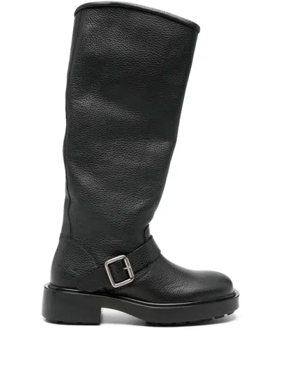 COPENHAGEN BUCKLE-DETAIL ROUND-TOE BOOTS