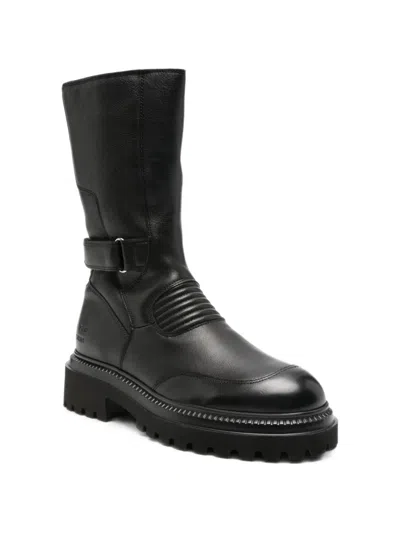Copenhagen Buckled Chunky-sole Boots In Black