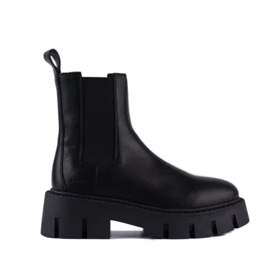 Copenhagen Combat Boots In Black Leather