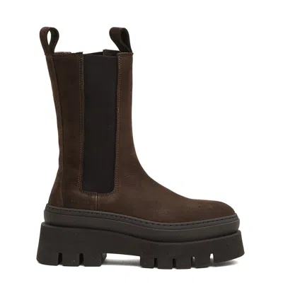 Copenhagen Chocolate Suede High-top Chelsea Boot In Brown