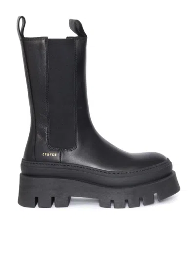COPENHAGEN CHUNKY BLACK ANKLE BOOTS