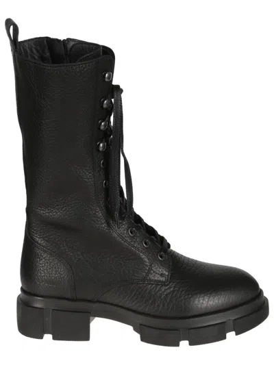 Copenhagen Leather Combat Boots In Black