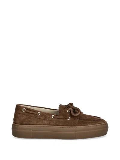Copenhagen Cph178 Lace-up Platform Boat Shoes In Brown