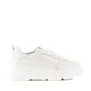 Copenhagen Leather Panelled Platform Sneakers In White