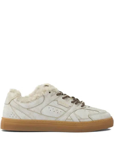 COPENHAGEN CPH63 FUR-TRIM LEATHER SNEAKERS