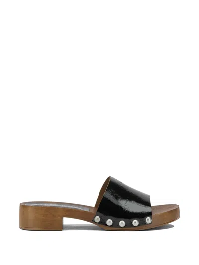 Copenhagen Cph798 Studded Patent Leather Mules In Black