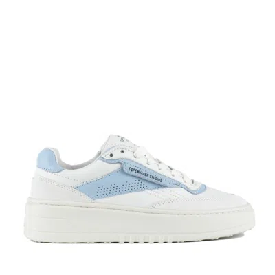 Copenhagen Cph89 Leather Mix White/cloud In Light Blue, White