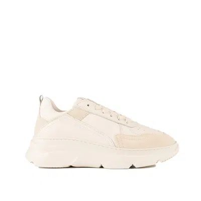 Copenhagen Cream Smooth Leather And Suede Trainers In Beige