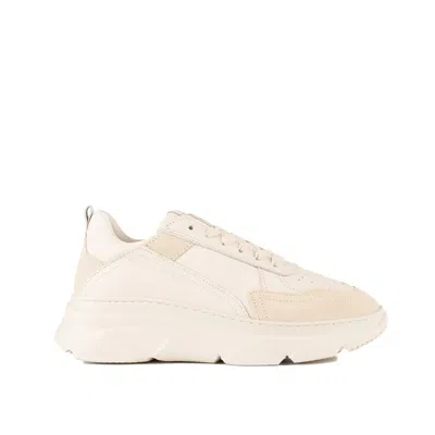 Copenhagen Cream Smooth Leather And Suede Sneakers In Beige