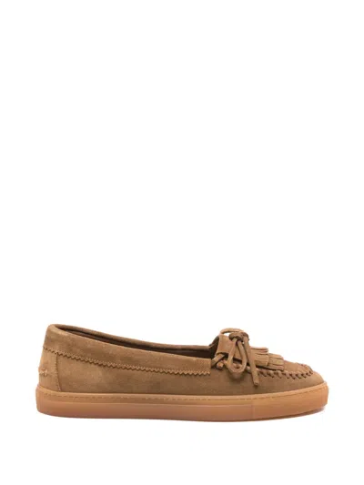 Copenhagen Fringe Leather Ballet Flats In Multi